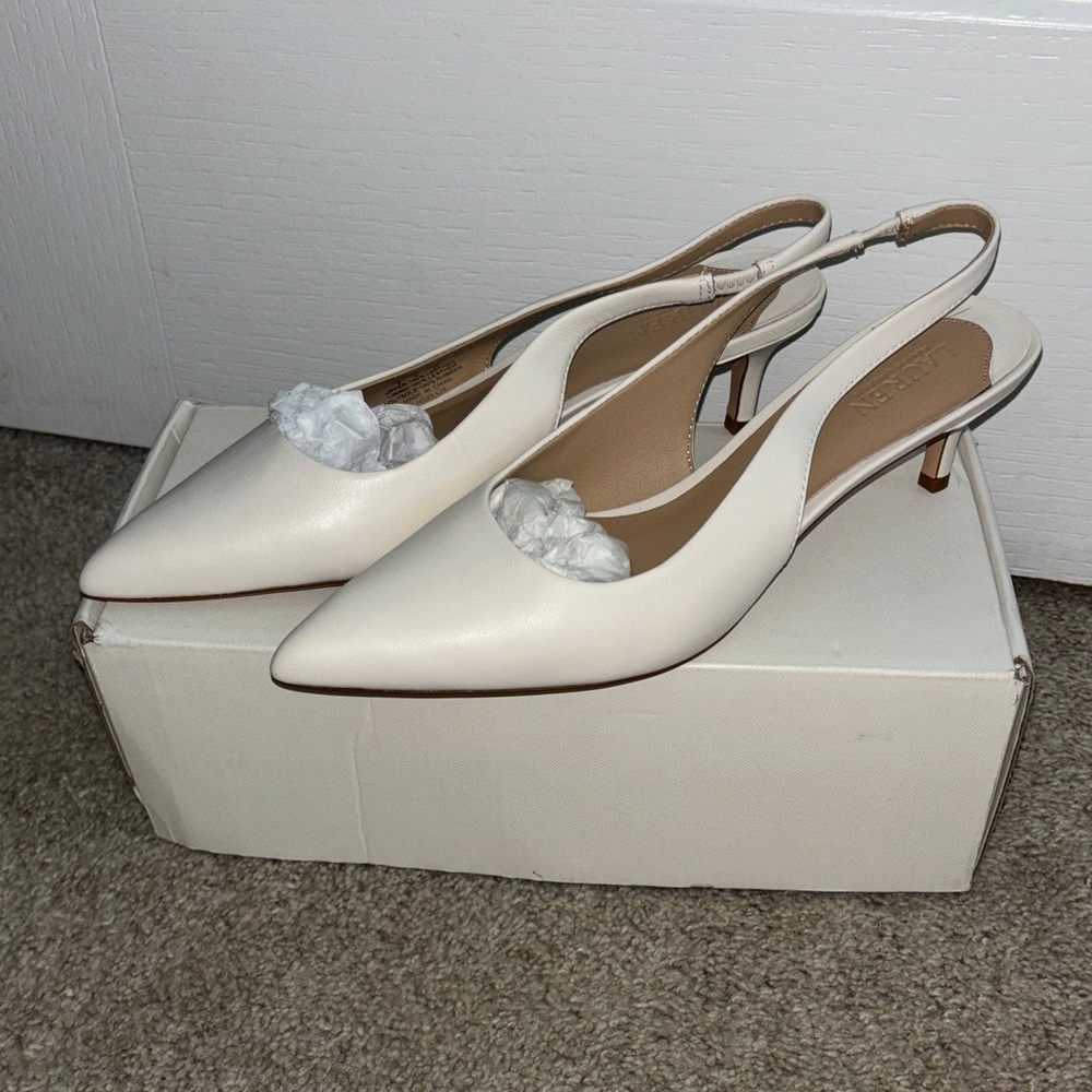 Lauren Ralph Lauren Cream Slingback Heels